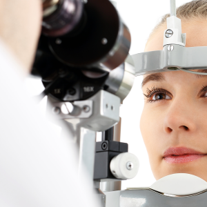 patient having eye exam