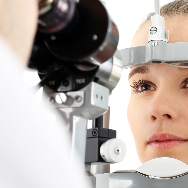 patient having eye exam